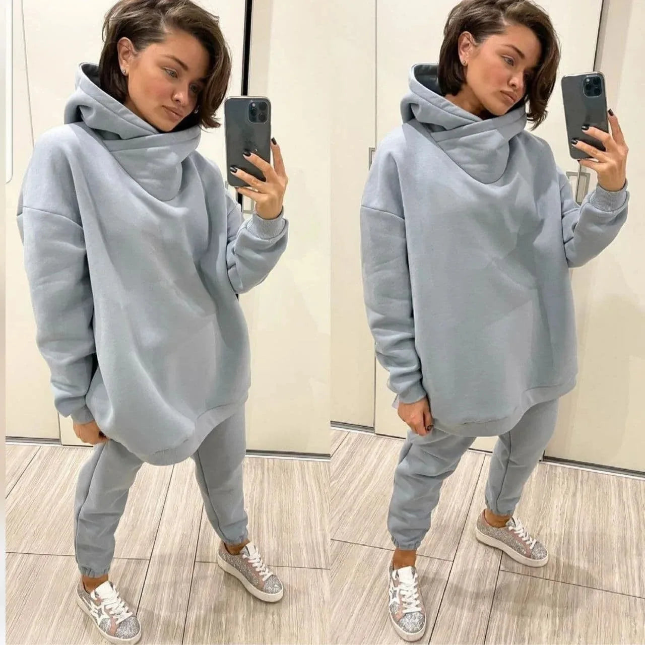 2024 New Autumn And Winter Women's Fashion Casual Sweatshirt Set Two-Piece Set Women's Sports Suit Women's Set Two Pieces