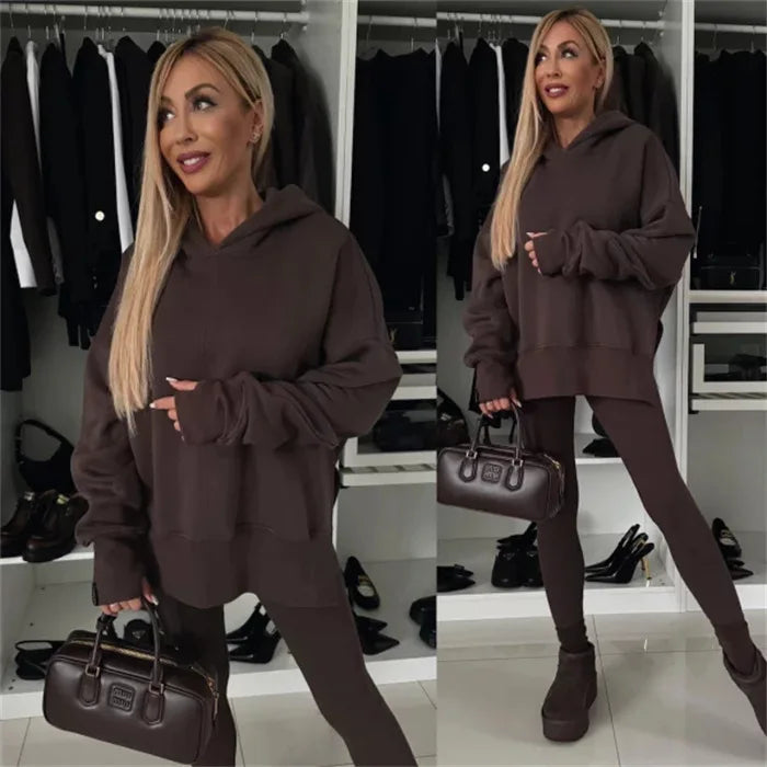 Women 2 Piece Set Hoddies Tracksuit Hooded Top & Pants Set Sweatshirts Suit Trouser Outfits Spring Jogging Sport Y2k Streetwear