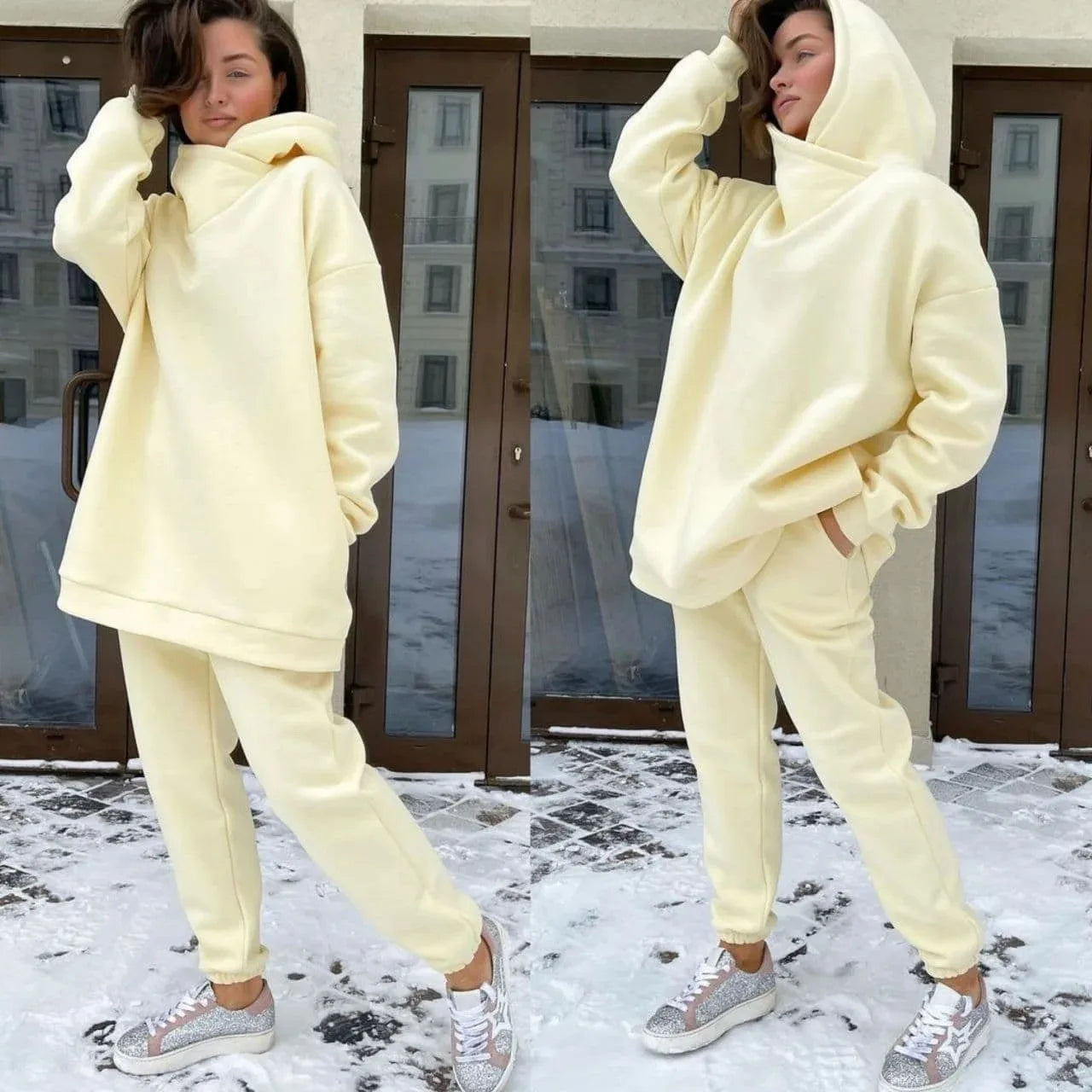 2024 New Autumn And Winter Women's Fashion Casual Sweatshirt Set Two-Piece Set Women's Sports Suit Women's Set Two Pieces